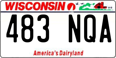 WI license plate 483NQA