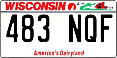 WI license plate 483NQF