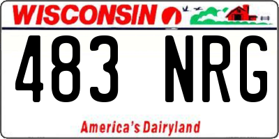 WI license plate 483NRG