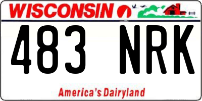 WI license plate 483NRK