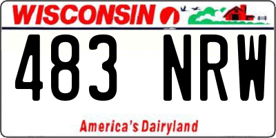 WI license plate 483NRW