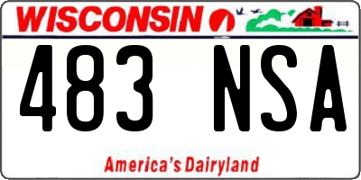 WI license plate 483NSA
