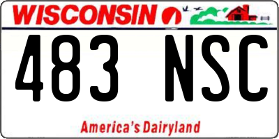 WI license plate 483NSC
