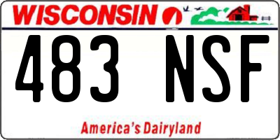 WI license plate 483NSF