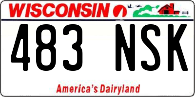 WI license plate 483NSK