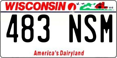 WI license plate 483NSM