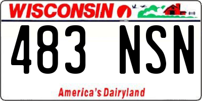 WI license plate 483NSN
