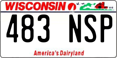 WI license plate 483NSP