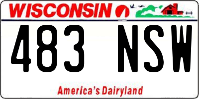 WI license plate 483NSW