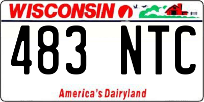 WI license plate 483NTC