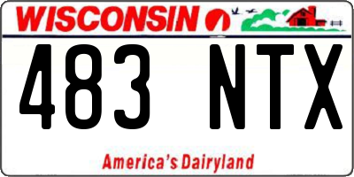 WI license plate 483NTX