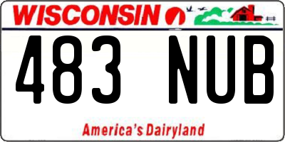 WI license plate 483NUB