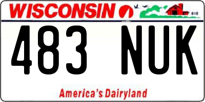 WI license plate 483NUK
