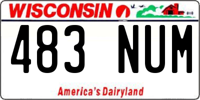 WI license plate 483NUM