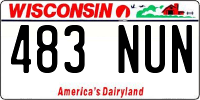 WI license plate 483NUN