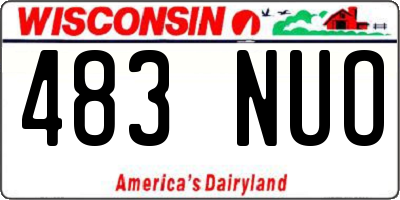 WI license plate 483NUO