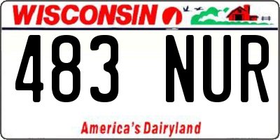 WI license plate 483NUR