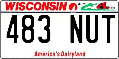 WI license plate 483NUT