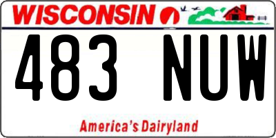 WI license plate 483NUW