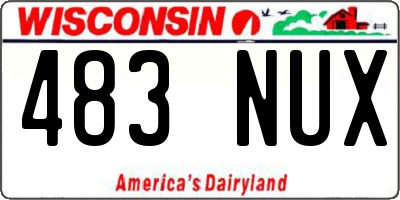 WI license plate 483NUX