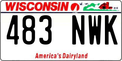 WI license plate 483NWK