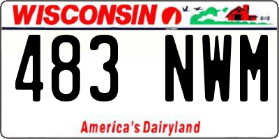 WI license plate 483NWM