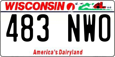 WI license plate 483NWO