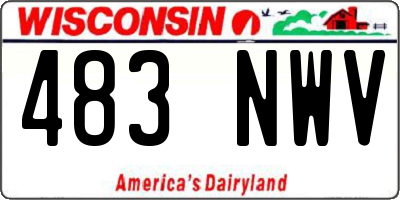 WI license plate 483NWV