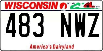 WI license plate 483NWZ