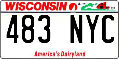 WI license plate 483NYC