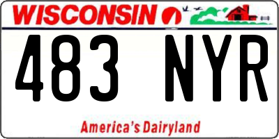 WI license plate 483NYR