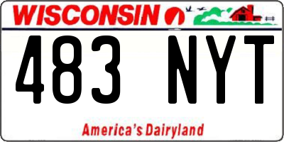 WI license plate 483NYT