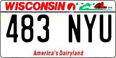 WI license plate 483NYU