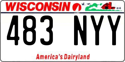 WI license plate 483NYY