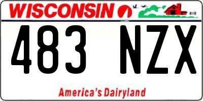 WI license plate 483NZX