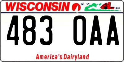 WI license plate 483OAA