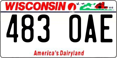 WI license plate 483OAE