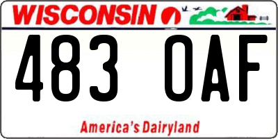 WI license plate 483OAF