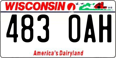 WI license plate 483OAH