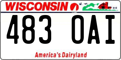 WI license plate 483OAI