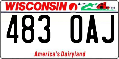 WI license plate 483OAJ