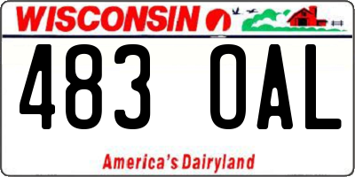 WI license plate 483OAL