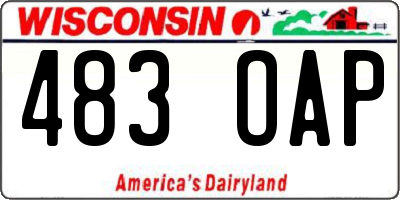 WI license plate 483OAP