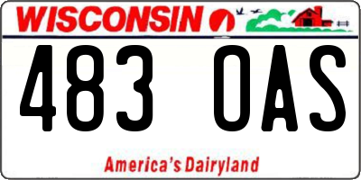 WI license plate 483OAS