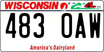 WI license plate 483OAW