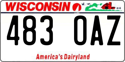WI license plate 483OAZ