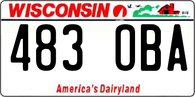 WI license plate 483OBA