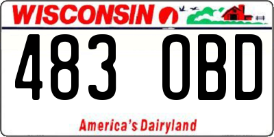 WI license plate 483OBD