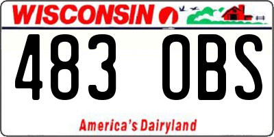 WI license plate 483OBS