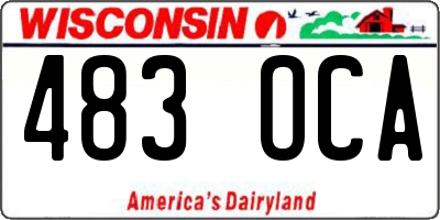 WI license plate 483OCA